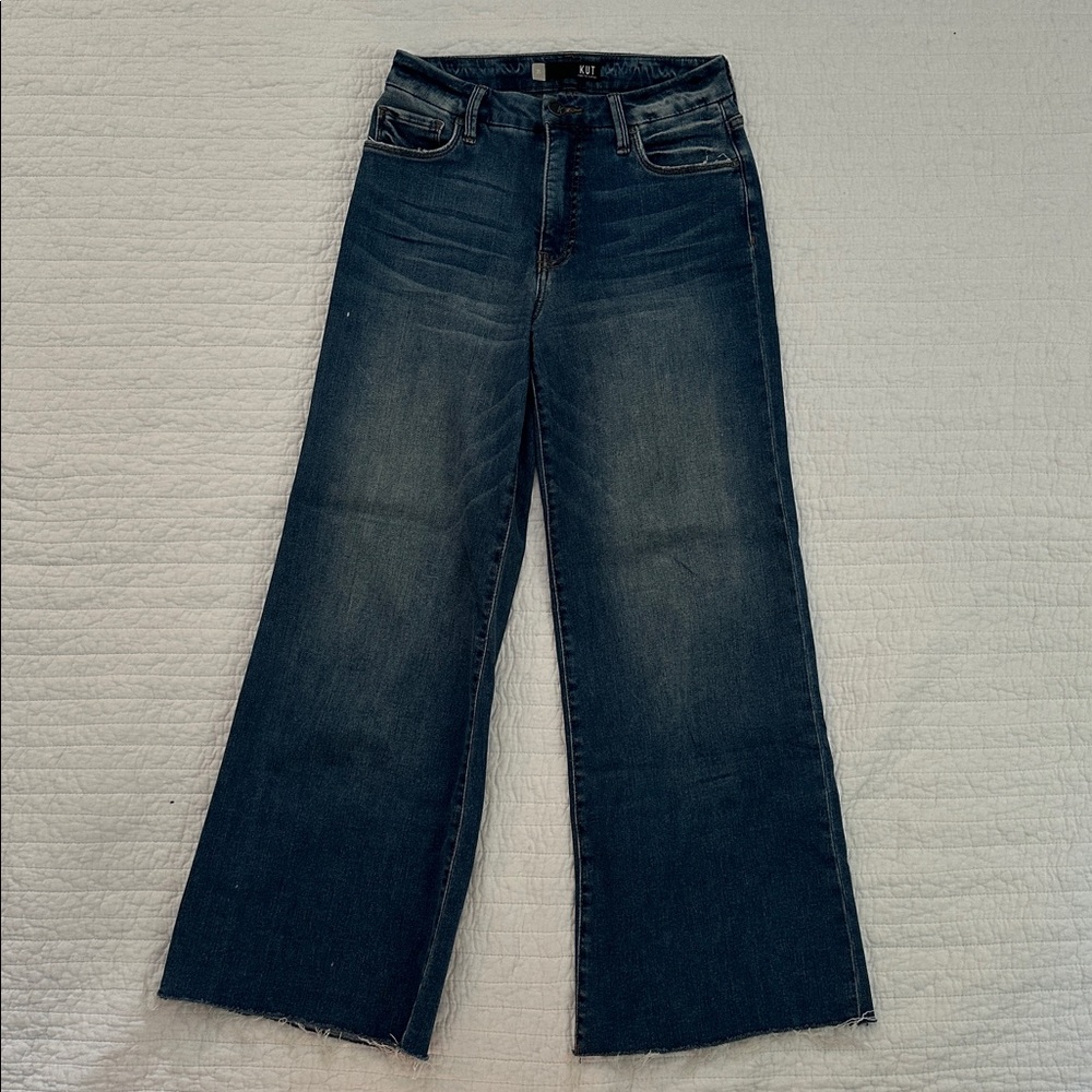 Dark Blue Wide-Leg Jeans